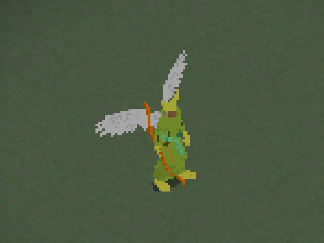 A reborn hero with radiant wings