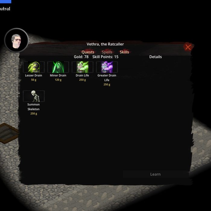 Learning dark arts from Vethra the Ratcaller