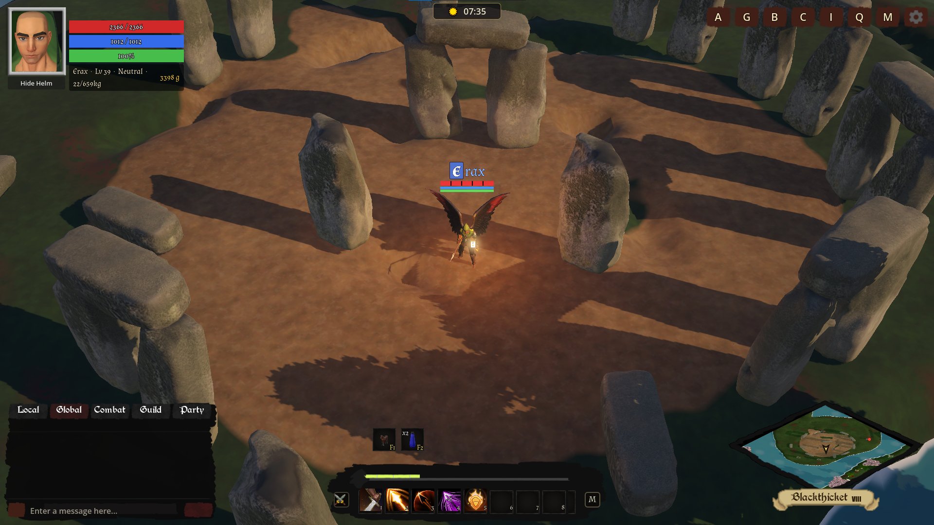 A Seraphyn among the standing stones of Blackthicket at dawn in Rise of the Seraphyn