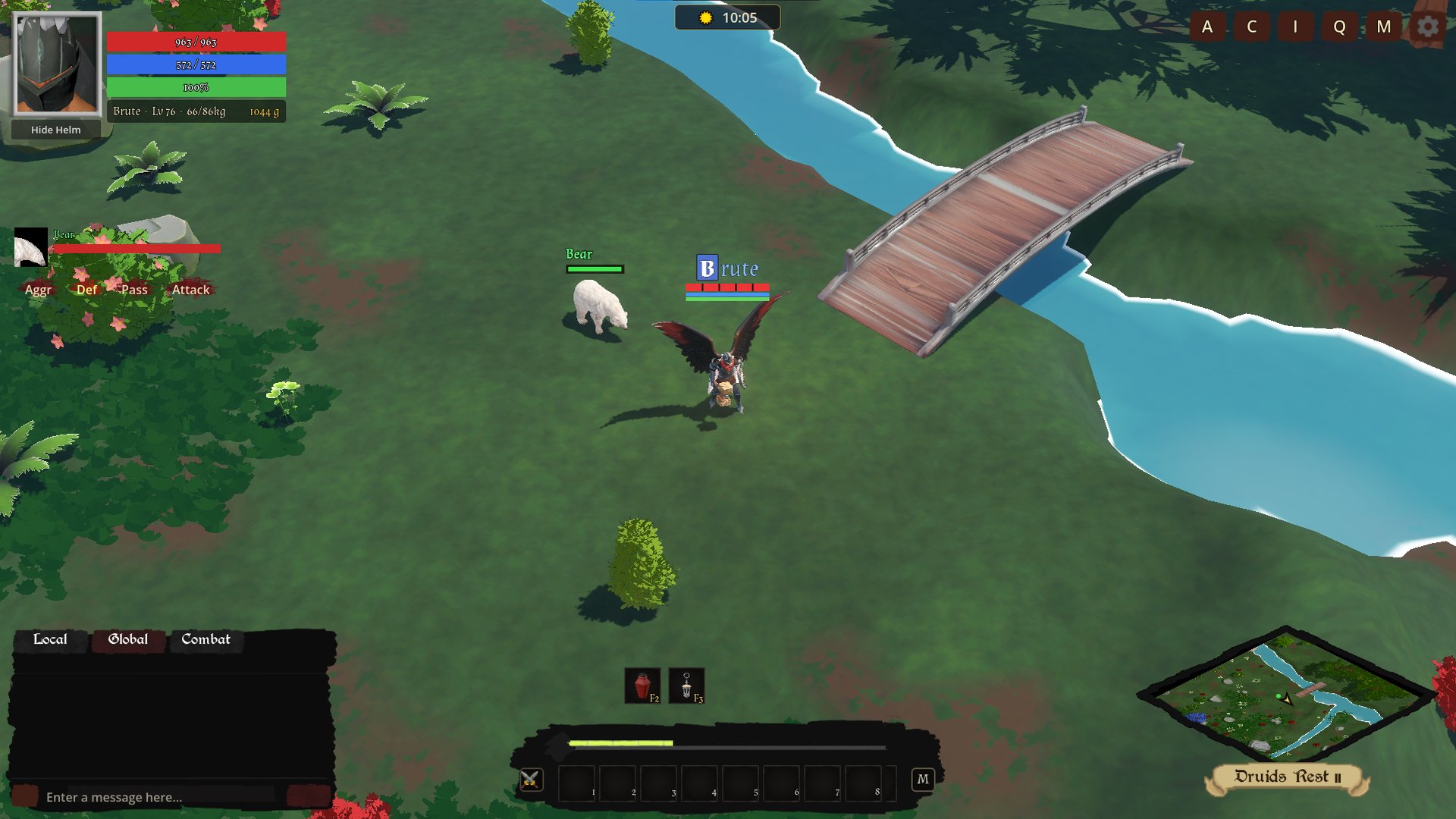 A bear on the riverbank at Druids Rest